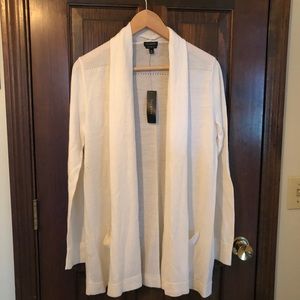 Talbots off white shawl collar sweater